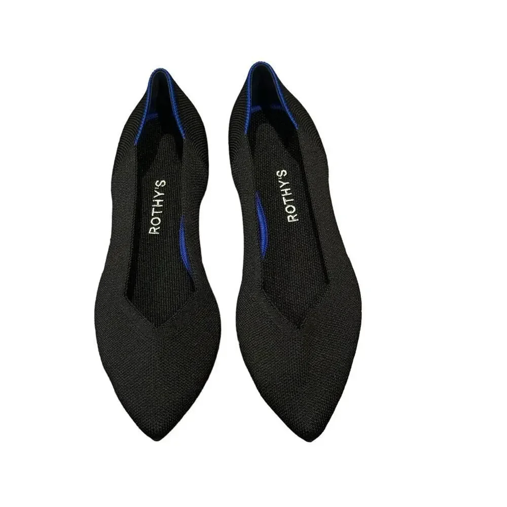 Rothy's The Point Ballet Flat Slip-On Lightweight Black Size 10 NWOB